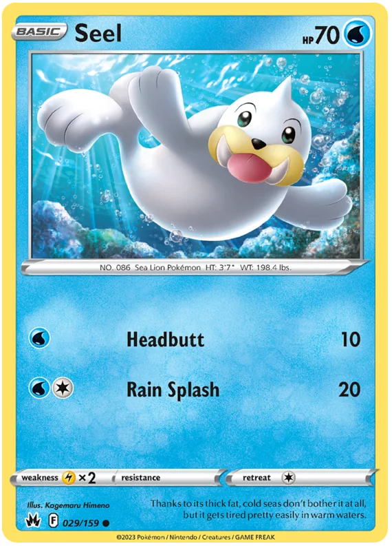 Seel Crown Zenith Pokemon Card Single