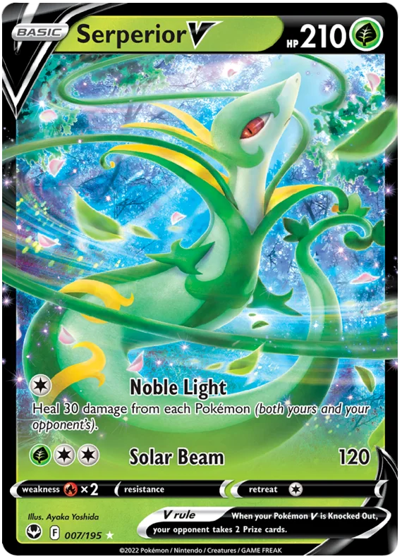 Serperior V Silver Tempest Pokemon Single 007/195