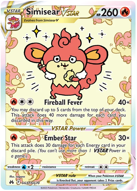 Simisear VSTAR Crown Zenith Galarian Gallery Pokemon Card Single