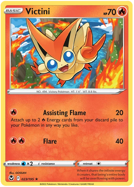 Victini Silver Tempest Pokemon Single 023/195