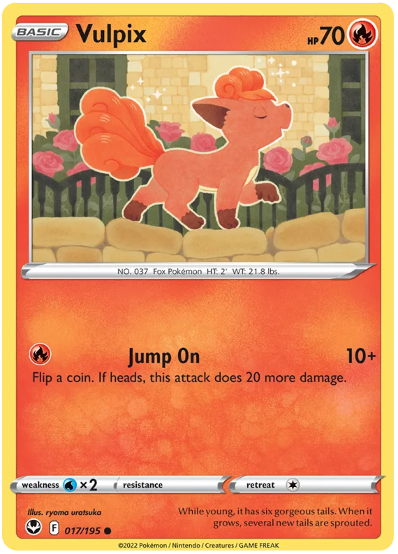 Vulpix Silver Tempest Pokemon Single 017/195