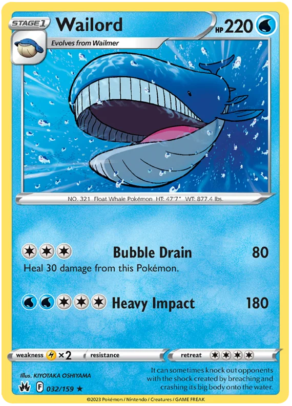 Wailord Crown Zenith Pokemon Card Single
