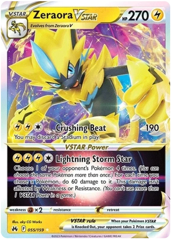 Zeraora VSTAR Crown Zenith Pokemon Card Single
