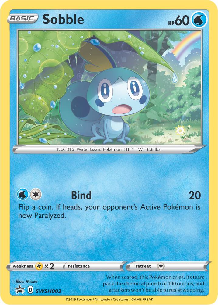 Sobble SWSH003, Sword & Shield Promos, Holo, English Pokémon TCG card