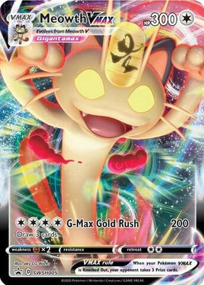 Meowth VMAX SWSH005, Sword & Shield Promos, Holo, English Pokémon TCG card