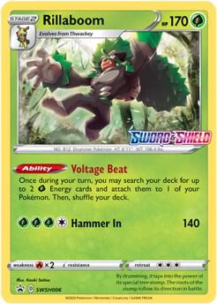 Rillaboom (Prerelease) SWSH006, Sword & Shield Promos, Holo, English Pokémon TCG card