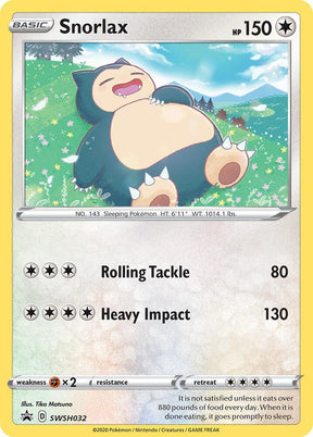 Snorlax SWSH032, Sword & Shield Promos, Holo, English Pokémon TCG card