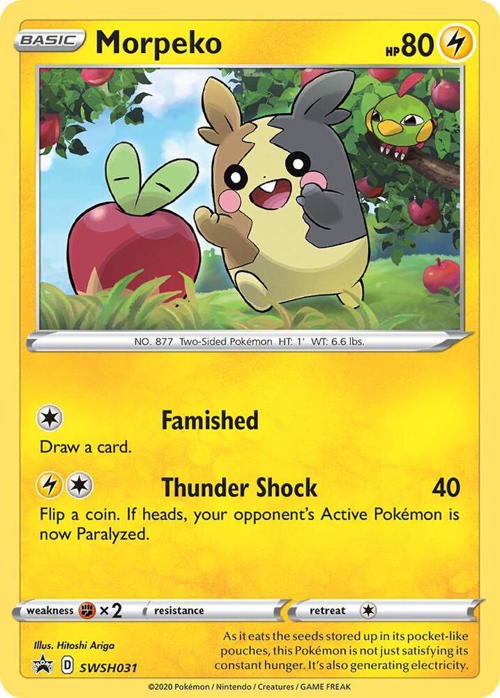 Morpeko SWSH031, Sword & Shield Promos, Holo, English Pokémon TCG card