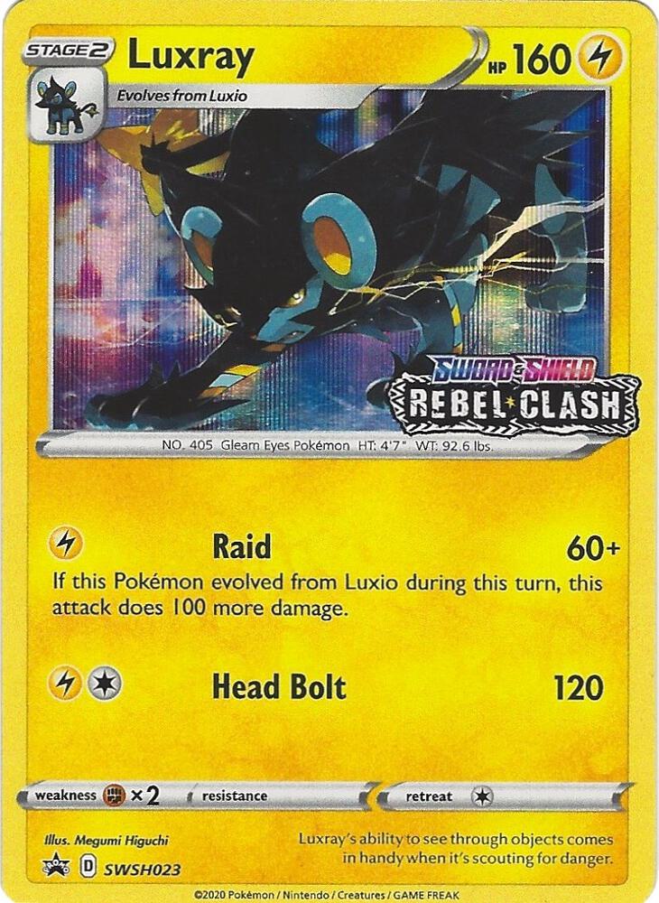 Luxray (Prerelease) SWSH023, Sword & Shield Promos, Holo, English Pokémon TCG card