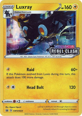 Luxray (Prerelease) [Staff] SWSH023, Sword & Shield Promos, Holo, English Pokémon TCG card