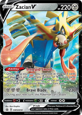 Zacian V SWSH018, Sword & Shield Promos, Holo, English Pokémon TCG card