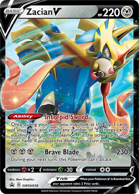 Zacian V SWSH018, Sword & Shield Promos, Holo, English Pokémon TCG card