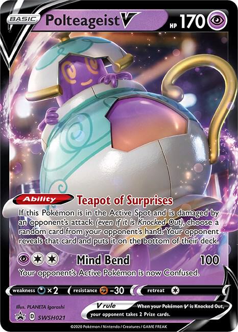 Polteageist V SWSH021, Sword & Shield Promos, Holo, English Pokémon TCG card
