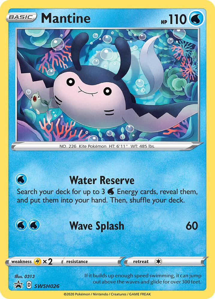 Mantine SWSH026, Sword & Shield Promos, Holo, English Pokémon TCG card