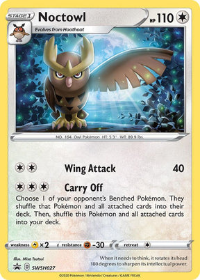 Noctowl SWSH027, Sword & Shield Promos, Holo, English Pokémon TCG card