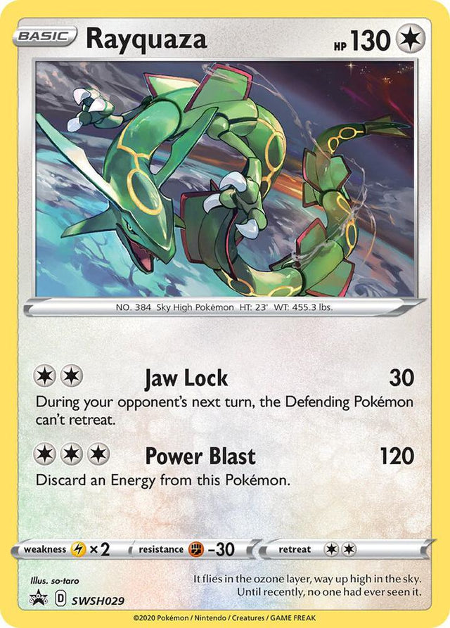 Rayquaza SWSH029, Sword & Shield Promos, Holo, English Pokémon TCG card