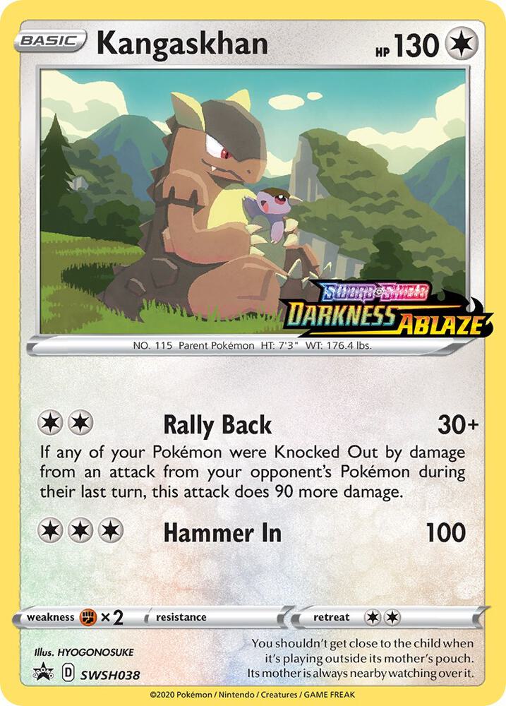 Kangaskhan (Prerelease) SWSH038, Sword & Shield Promos, Holo, English Pokémon TCG card