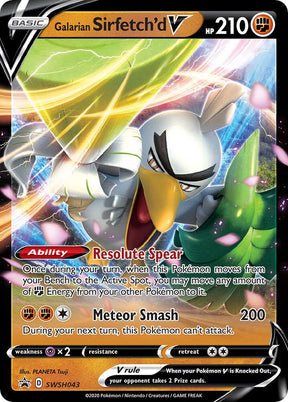 Galarian Sirfetch'd V SWSH043, Sword & Shield Promos, Holo, English Pokémon TCG card