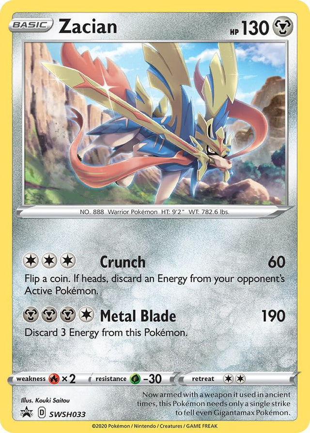 Zacian SWSH033, Sword & Shield Promos, Holo, English Pokémon TCG card