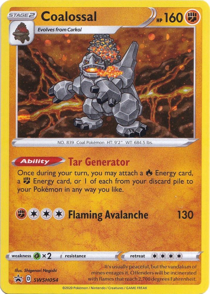 Coalossal SWSH054, Sword & Shield Promos, Holo, English Pokémon TCG card