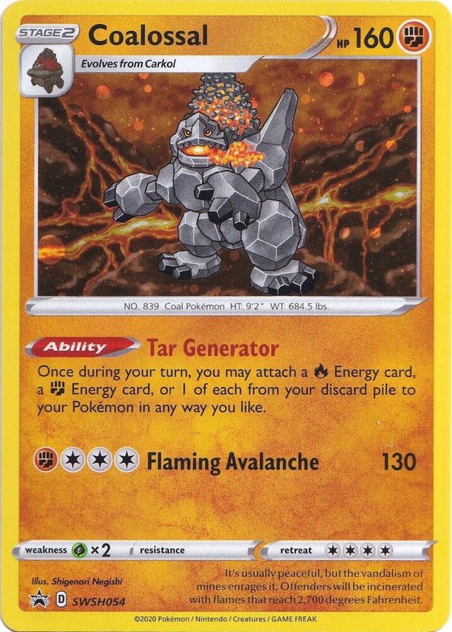 Coalossal SWSH054, Sword & Shield Promos, Holo, English Pokémon TCG card
