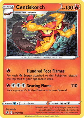 Centiskorch SWSH048, Sword & Shield Promos, Holo, English Pokémon TCG card