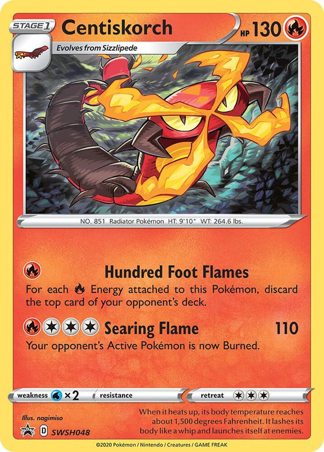 Centiskorch SWSH048, Sword & Shield Promos, Holo, English Pokémon TCG card