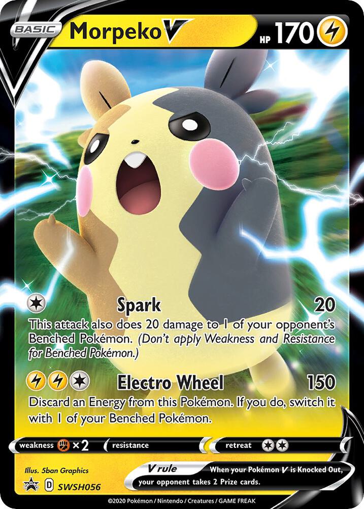 Morpeko V SWSH056, Sword & Shield Promos, Holo, English Pokémon TCG card
