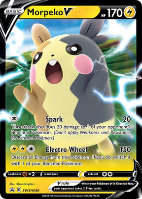 Morpeko V SWSH056, Sword & Shield Promos, Holo, English Pokémon TCG card