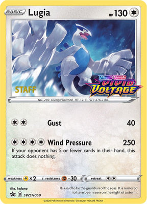 Lugia (Prerelease) [Staff] SWSH069, Sword & Shield Promos, Holo, English Pokémon TCG card