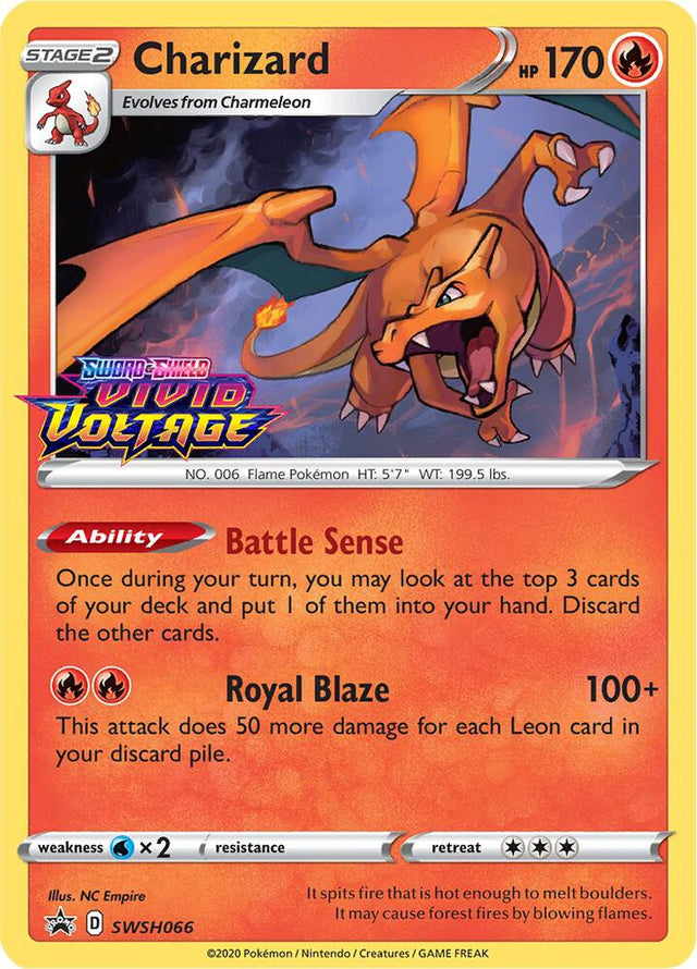 Charizard (Prerelease) SWSH066, Sword & Shield Promos, Holo, English Pokémon TCG card