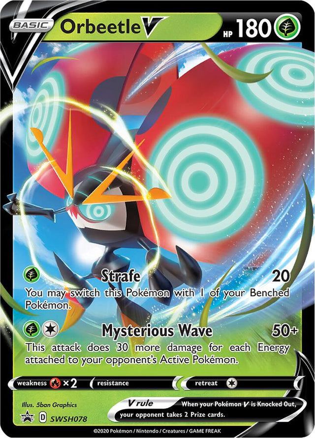 Orbeetle V SWSH078, Sword & Shield Promos, Holo, English Pokémon TCG card