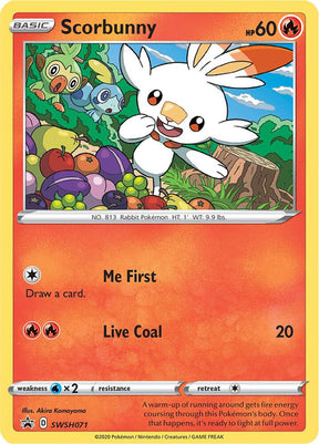 Scorbunny SWSH071, Sword & Shield Promos, Holo, English Pokémon TCG card