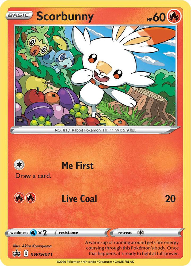 Scorbunny SWSH071, Sword & Shield Promos, Holo, English Pokémon TCG card