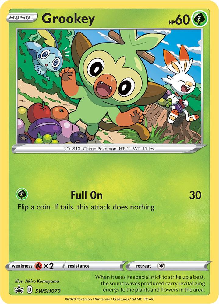 Grookey SWSH070, Sword & Shield Promos, Holo, English Pokémon TCG card