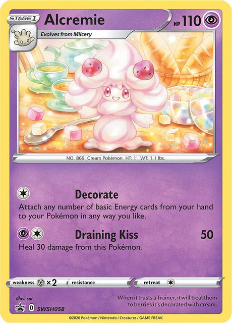 Alcremie SWSH058, Sword & Shield Promos, Holo, English Pokémon TCG card