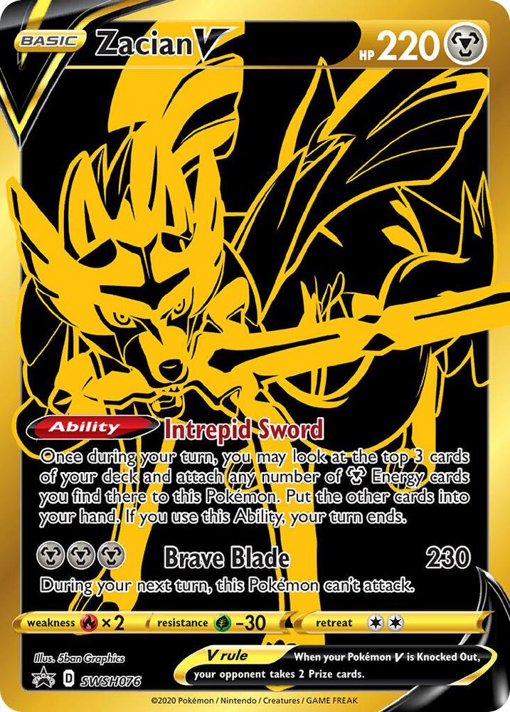 Zacian V SWSH076, Sword & Shield Promos, Holo, English Pokémon TCG card