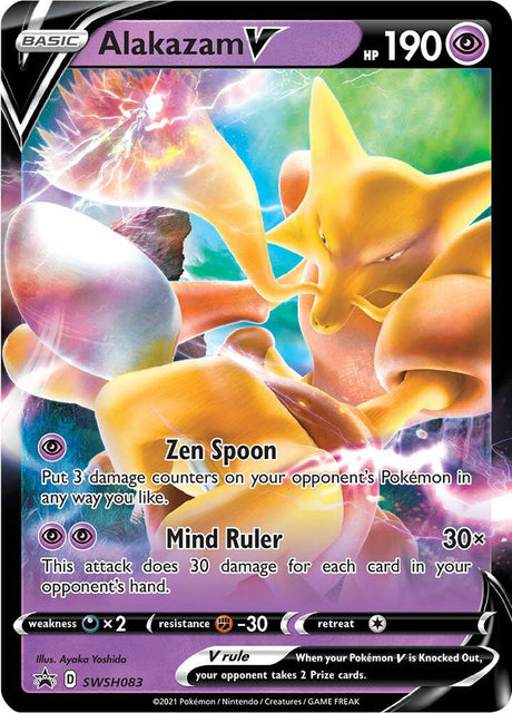 Alakazam V SWSH083, Sword & Shield Promos, Holo, English Pokémon TCG card