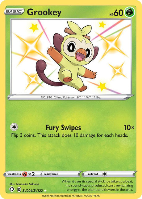 Grookey SV004/SV122 - Pokemon TCG Shining Fates: Shiny Vault card