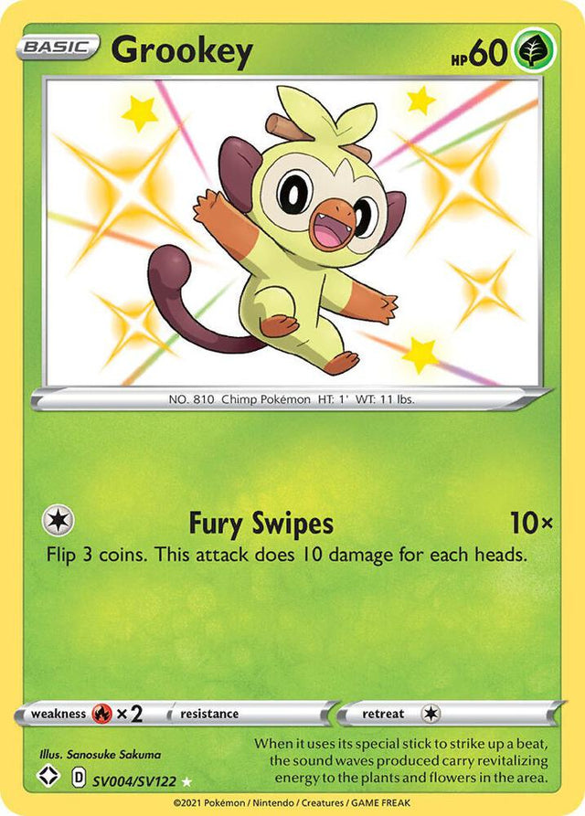 Grookey SV004/SV122 - Pokemon TCG Shining Fates: Shiny Vault card