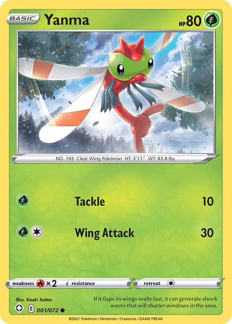 Yanma 001/072 - Pokemon TCG Shining Fates card
