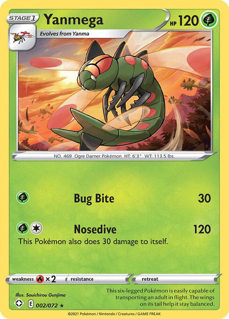 Yanmega 002/072 - Pokemon TCG Shining Fates card
