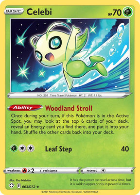 Celebi 003/072 - Pokemon TCG Shining Fates card