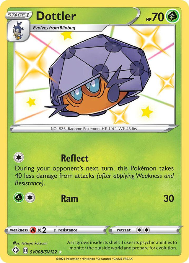 Dottler SV008/SV122 - Pokemon TCG Shining Fates: Shiny Vault card