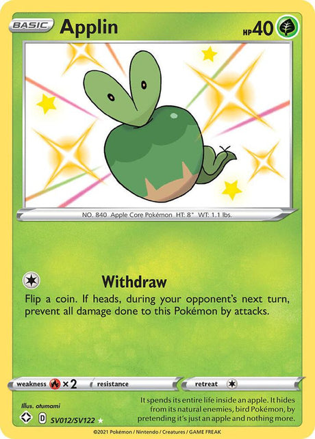 Applin SV012/SV122 - Pokemon TCG Shining Fates: Shiny Vault card