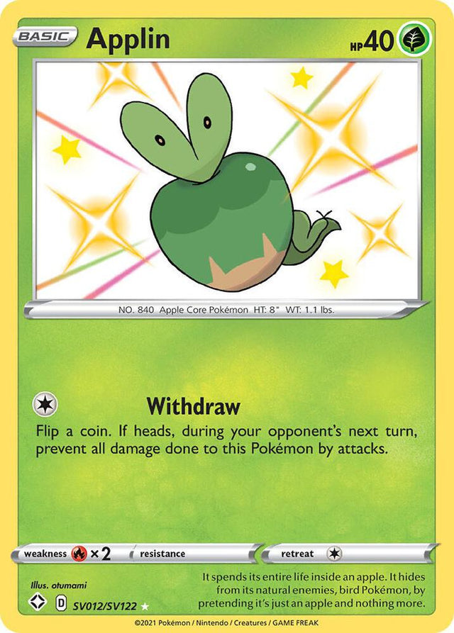 Applin SV012/SV122 - Pokemon TCG Shining Fates: Shiny Vault card