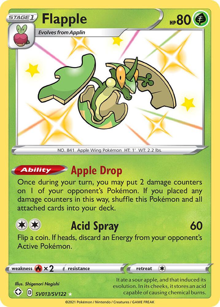 Flapple SV013/SV122 - Pokemon TCG Shining Fates: Shiny Vault card