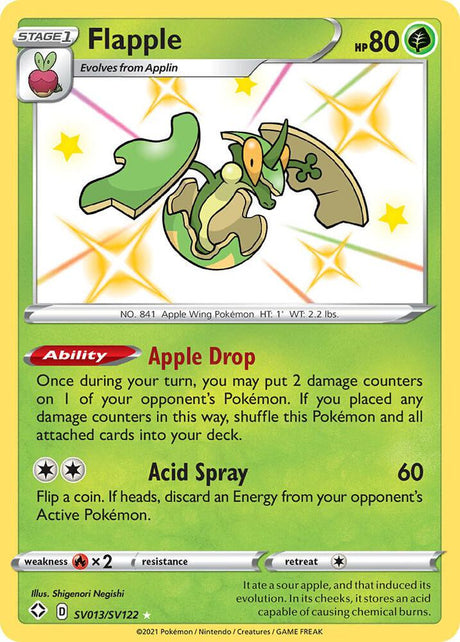 Flapple SV013/SV122 - Pokemon TCG Shining Fates: Shiny Vault card