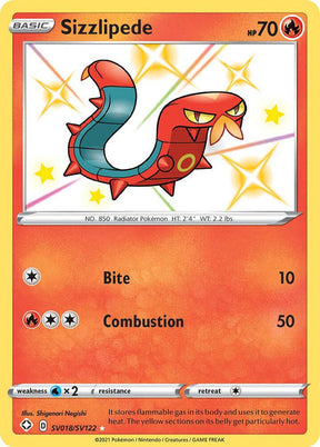 Sizzlipede SV018/SV122 - Pokemon TCG Shining Fates: Shiny Vault card