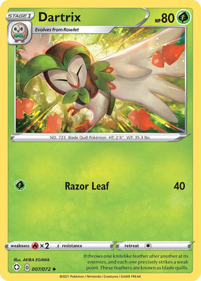 Dartrix 007/072 - Pokemon TCG Shining Fates card